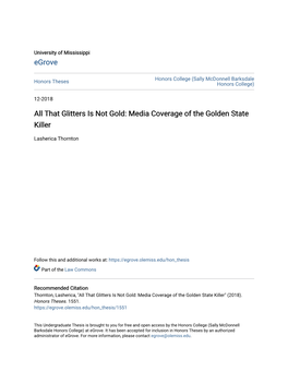 Media Coverage of the Golden State Killer