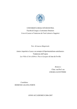 Amico Aspertini a Lucca: Un Esempio Di Sperimentalismo Anticlassico