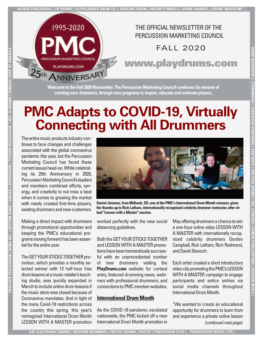 PMC Adapts to COVID-19, Virtually Connecting with All Drummers