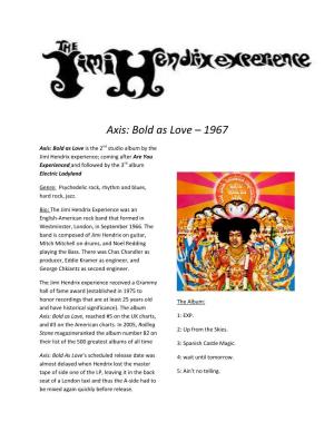 Jimi Hendrix – Axis – Bold As Love 1967