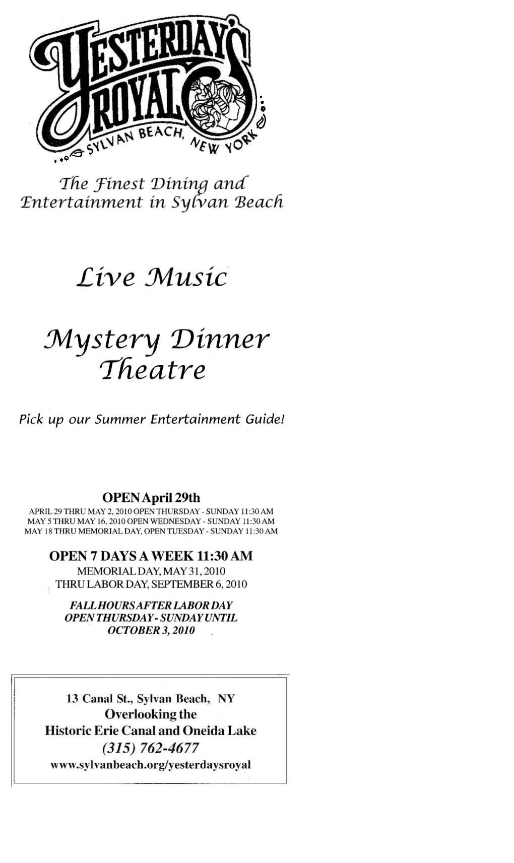 Mystery 'Dinner Theatre