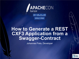 How to Generate a REST CXF3 Application from a Swagger-Contract