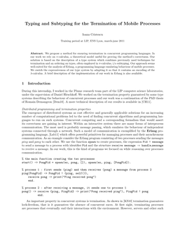 Typing and Subtyping for the Termination of Mobile Processes