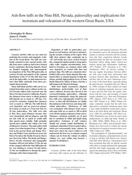 Ash-Flow Tuffs in the Nine Hill, Nevada, Paleovalley And