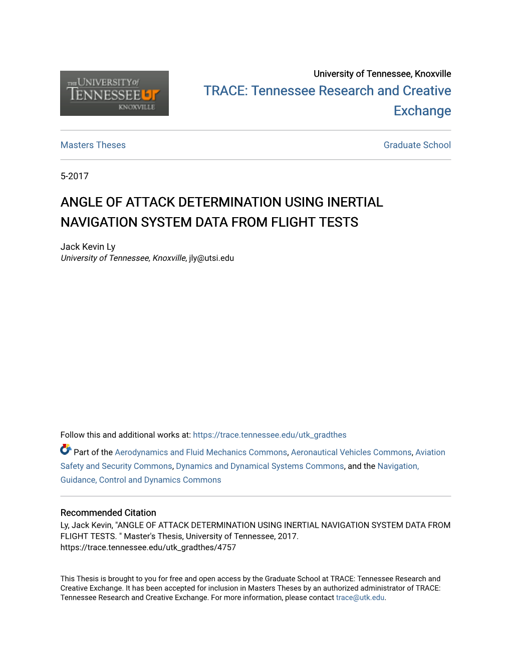 Angle of Attack Determination Using Inertial Navigation System Data from Flight Tests