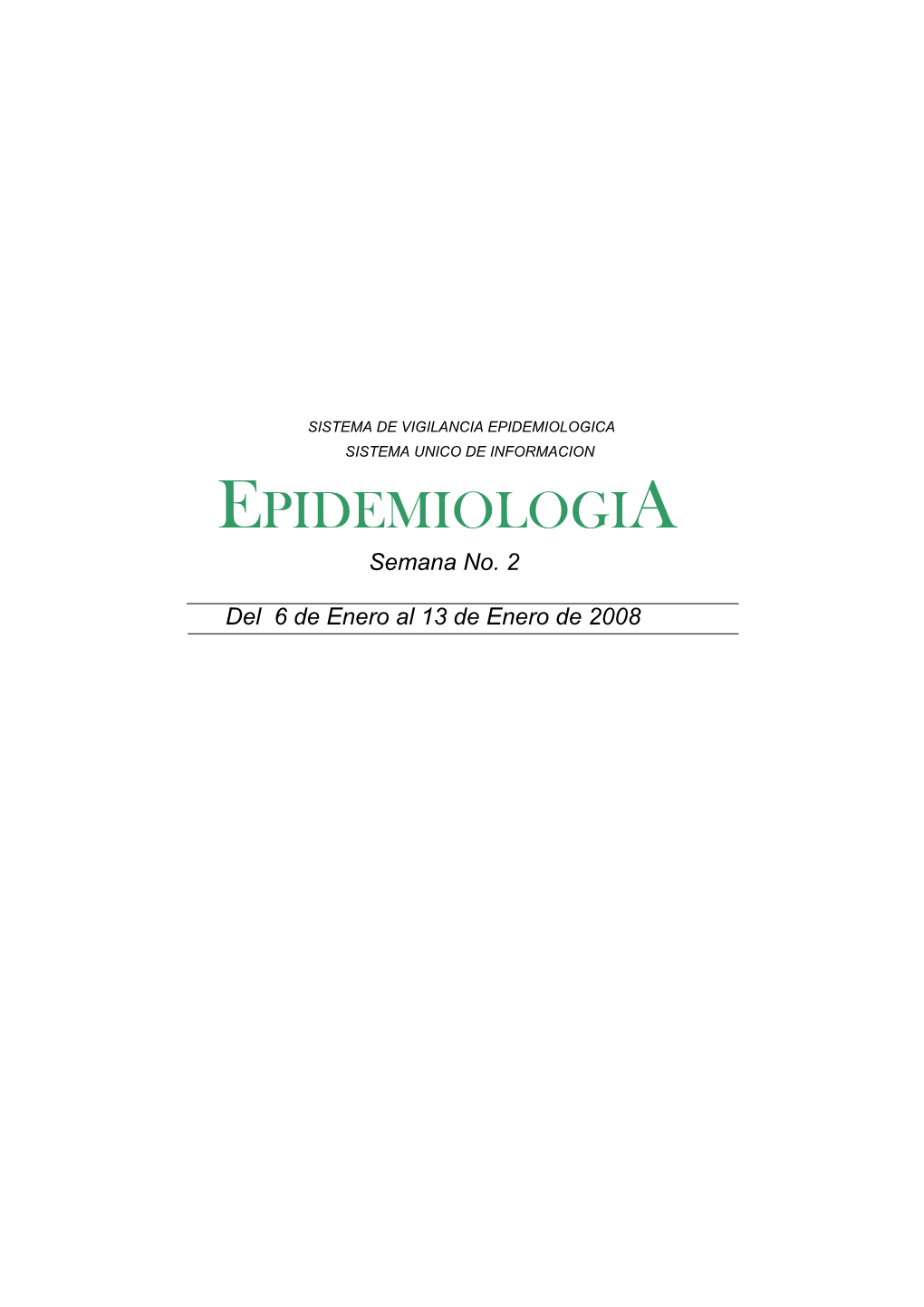 EPIDEMIOLOGIA Semana No