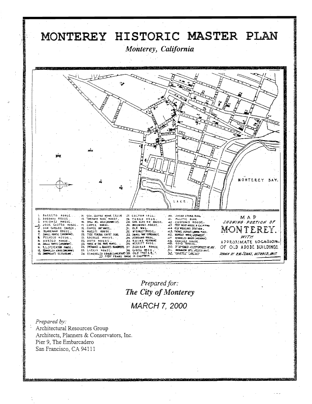 HISTORIC MASTER PLAN Monterey, California