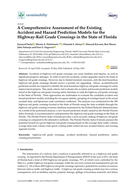 A Comprehensive Assessment of the Existing Accident and Hazard Prediction Models for the Highway-Rail Grade Crossings in the State of Florida