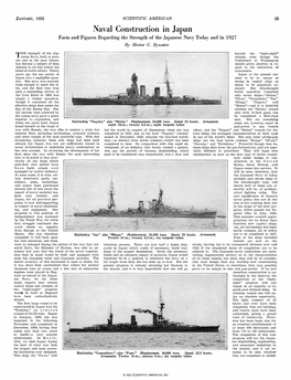 Naval Construction in Japan Facts and Figures Regarding the Strength of the Japanese Navy Today and III 1927