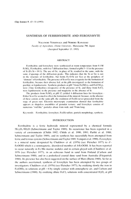 Synthesis of Ferrihydrite and Feroxyhyte Naganori