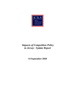 Impacts of Competition Policy in Jersey: Update Report