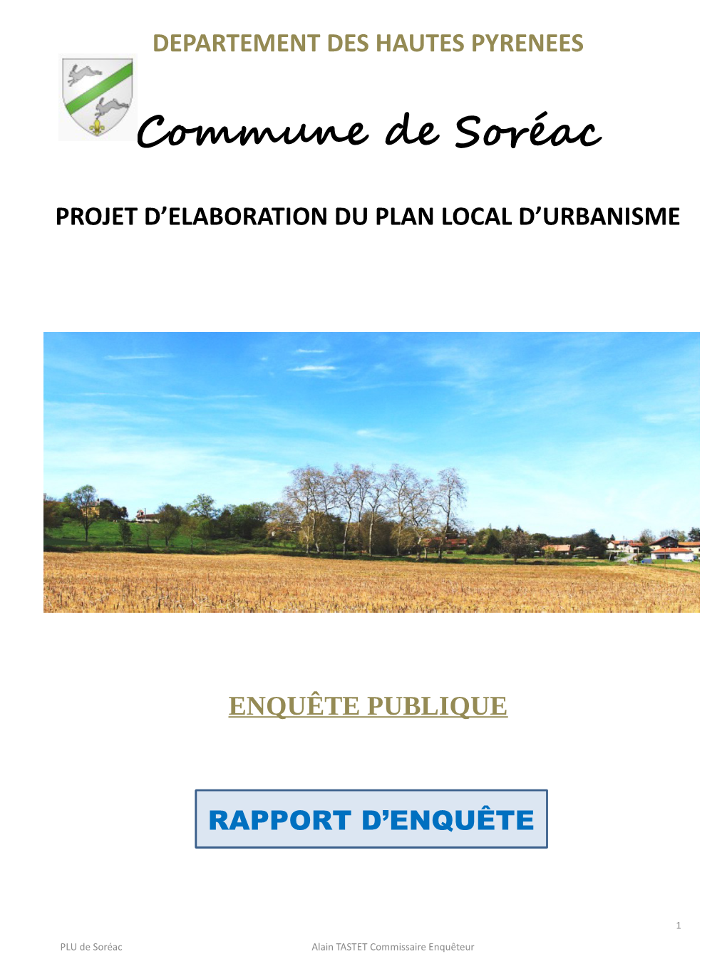 Rapport Et Conclusions Soreac