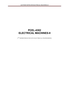 Lecture Notes on Electrical Machines-Ii