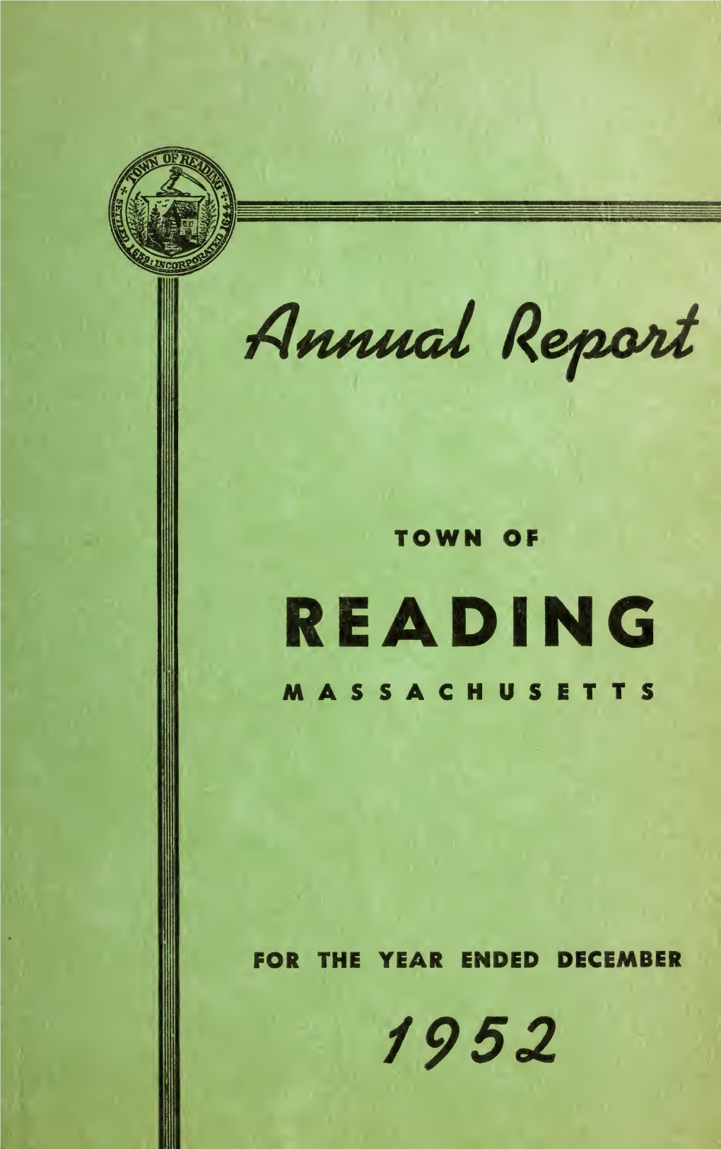 Town of Reading Massachusetts Annual Report