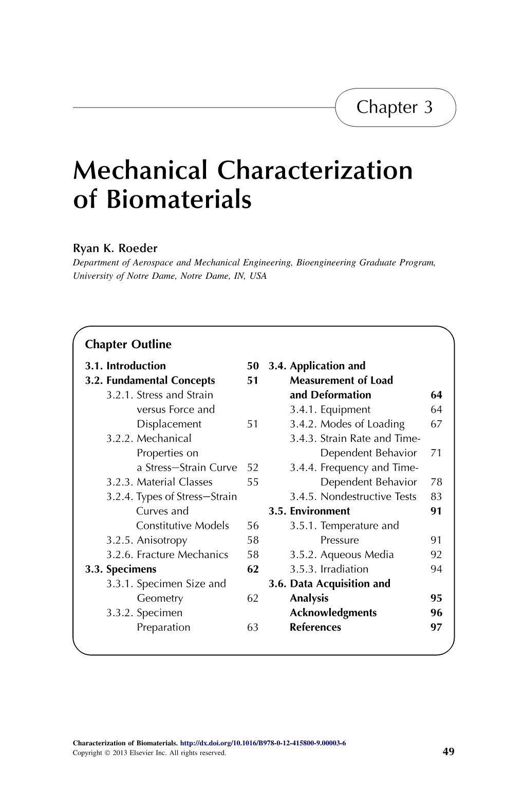 Characterization of Biomaterials