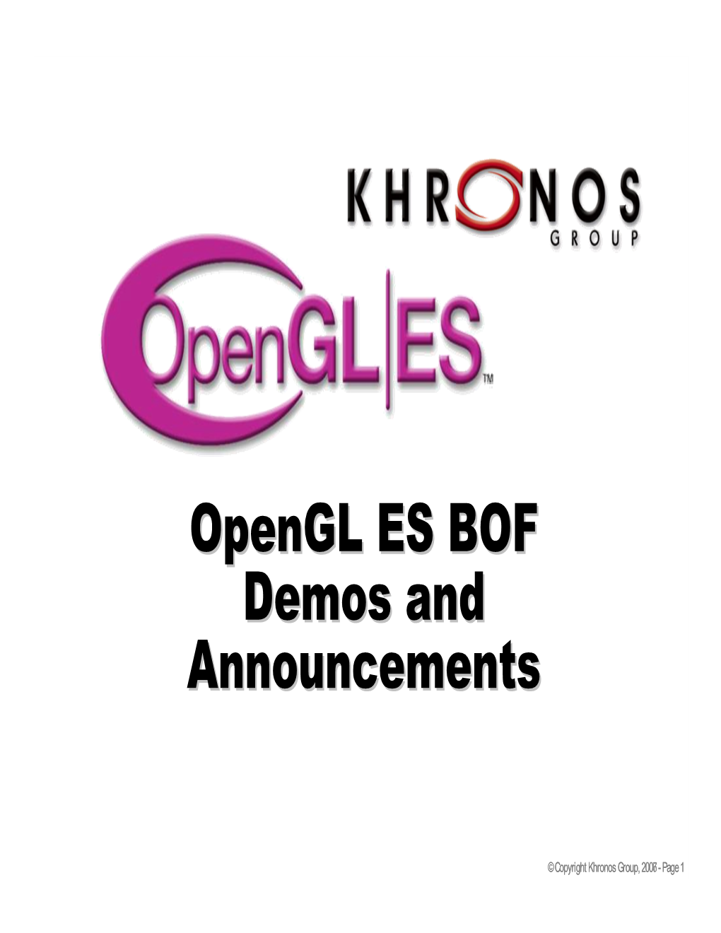 Opengl ES BOF Demos Aug97