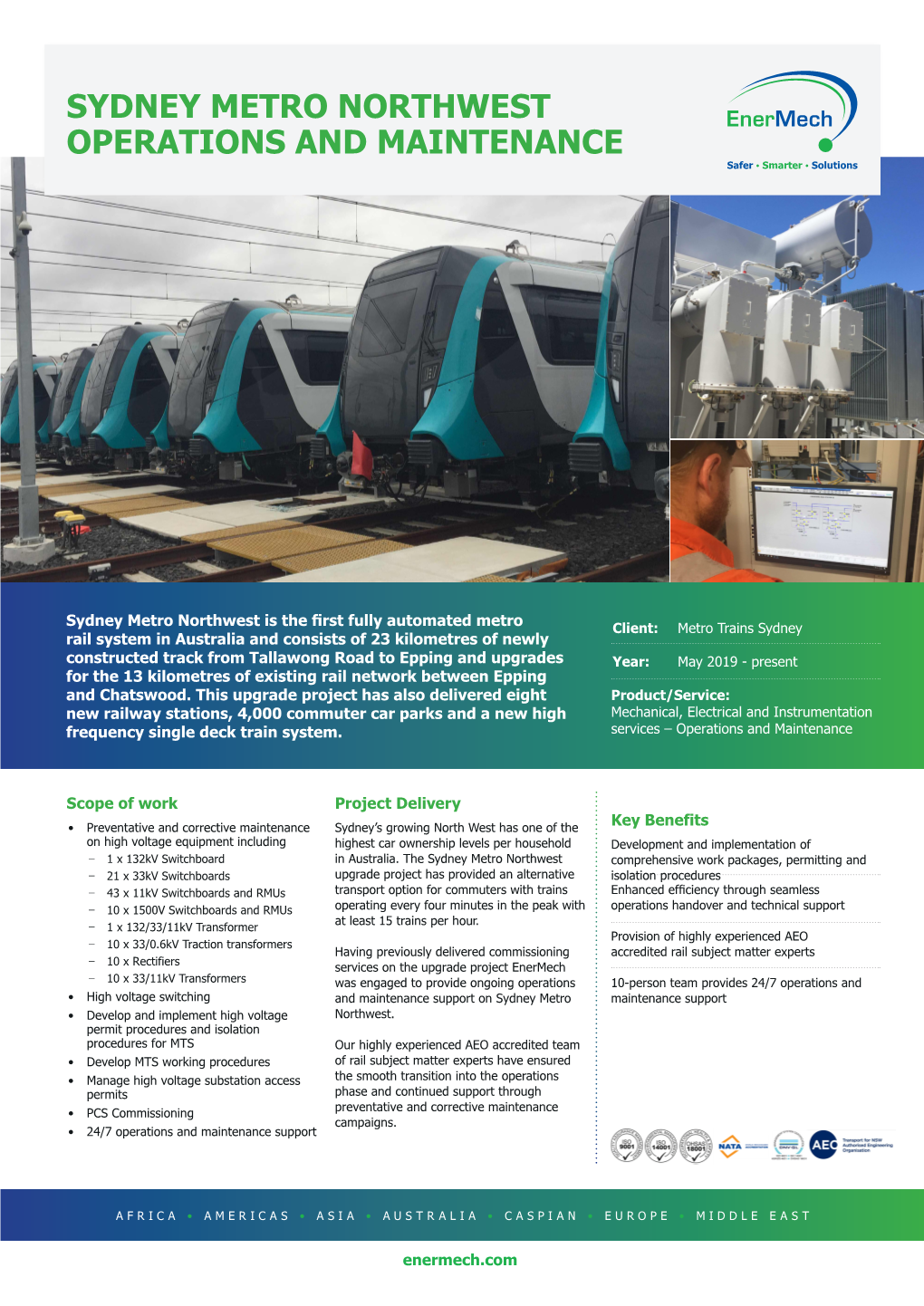 Sydney Metro Northwest Operations and Maintenance