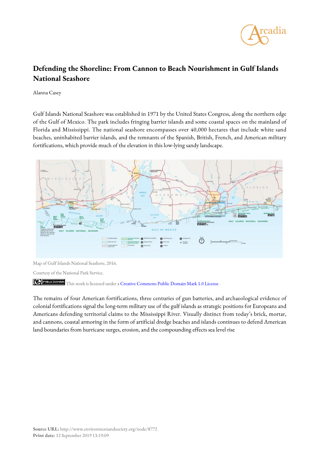 From Cannon to Beach Nourishment in Gulf Islands National Seashore