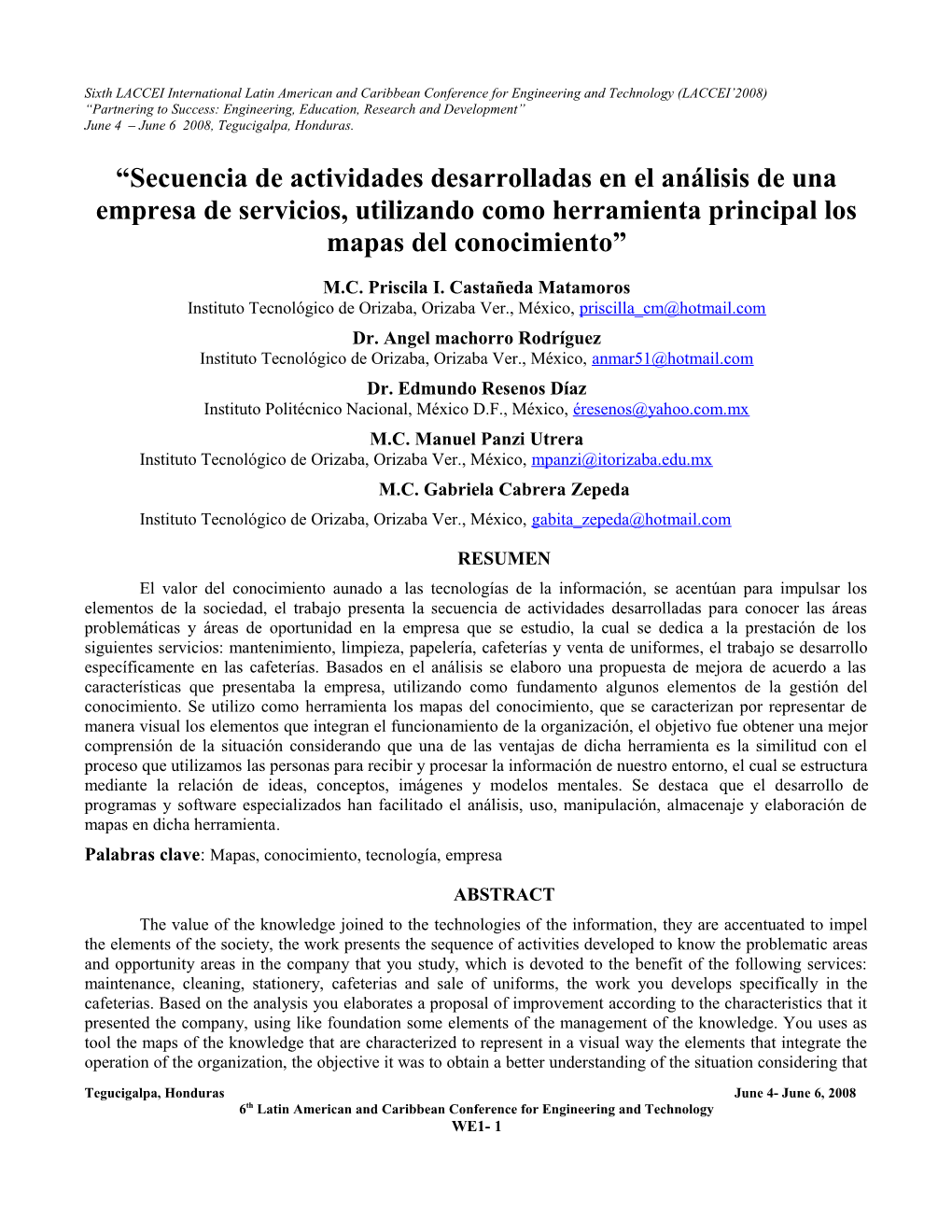 Secuencia De Actividades En El Análisis De La Situación De Una Empresa De Servicios Mediante