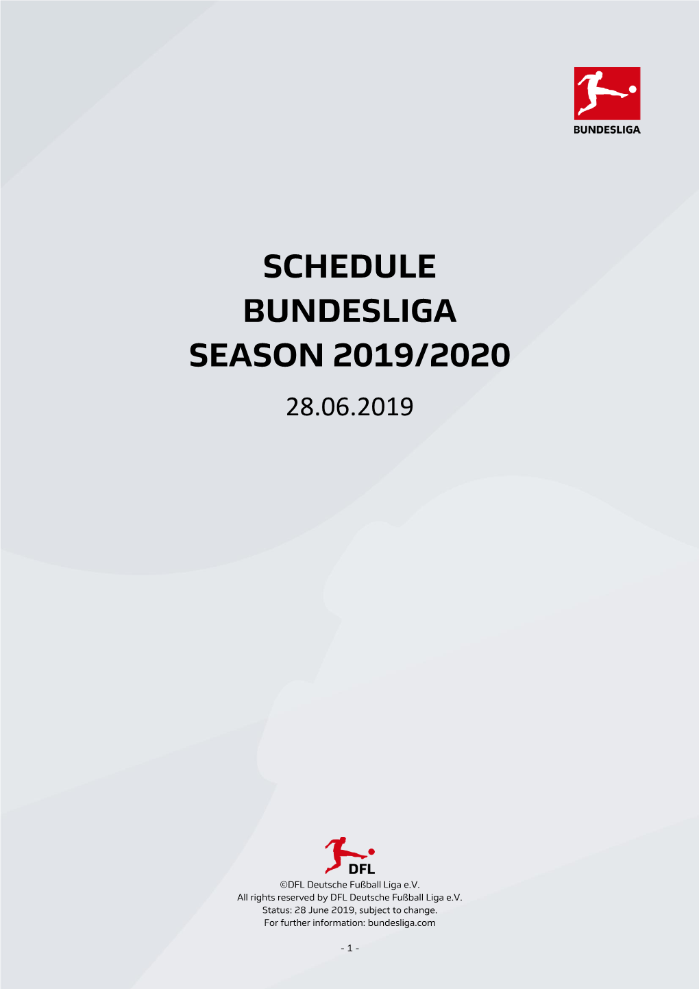 Schedule Bundesliga | Season 2019/2020