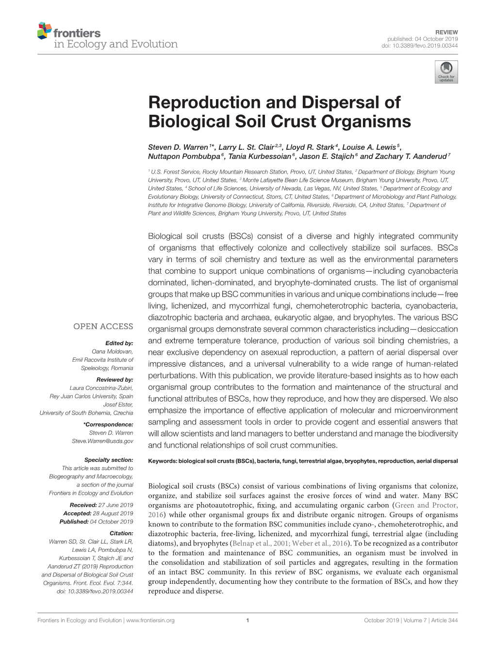 Reproduction and Dispersal of Biological Soil Crust Organisms