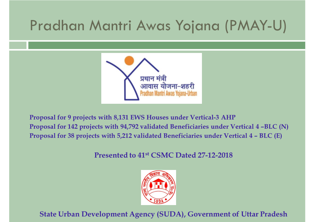 Pradhan Mantri Awas Yojana (PMAY-U)