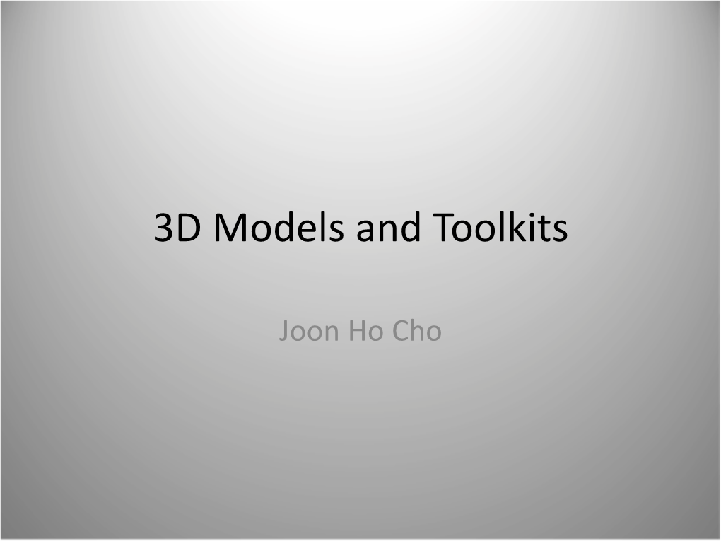 3D Models and Toolkits