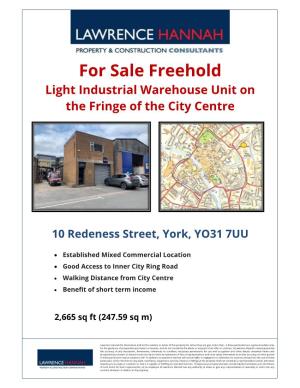 For Sale Freehold Light Industrial Warehouse Unit On