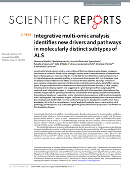 Integrative Multi-Omic Analysis Identifies New Drivers and Pathways