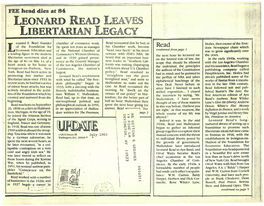 Leonard Read Leaves Libertarian Legacy