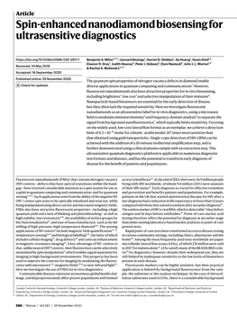 Spin-Enhanced Nanodiamond Biosensing for Ultrasensitive Diagnostics