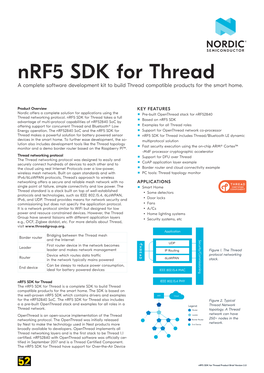Nrf5 SDK for Thread a Complete Software Development Kit to Build Thread Compatible Products for the Smart Home