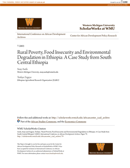 Rural Poverty, Food Insecurity and Environmental Degradation in Ethiopia