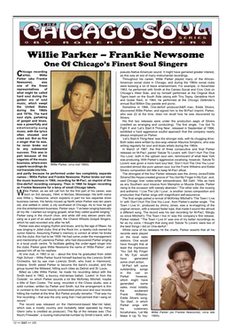 Willie Parker – Frankie Newsome One of Chicago’S Finest Soul Singers