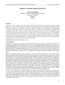 Indicative Planning in Spain (1964-1975)