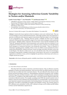 Strategies for Assessing Arbovirus Genetic Variability in Vectors And/Or Mammals