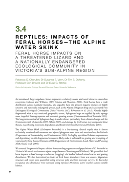 Impacts of Feral Horses—The Alpine Water Skink