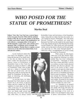 Who Posed for the Statue of Prometheus?