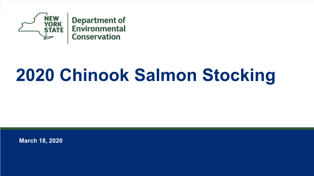 2020 Chinook Salmon Stocking on Lake Ontario
