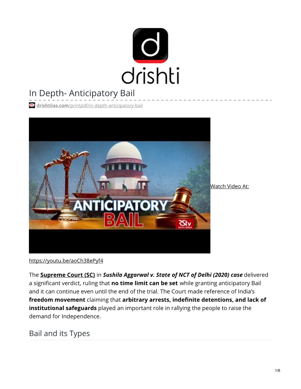 Anticipatory Bail