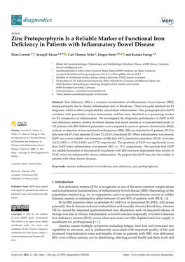 Zinc Protoporphyrin Is a Reliable Marker of Functional Iron Deficiency in Patients with Inflammatory Bowel Disease