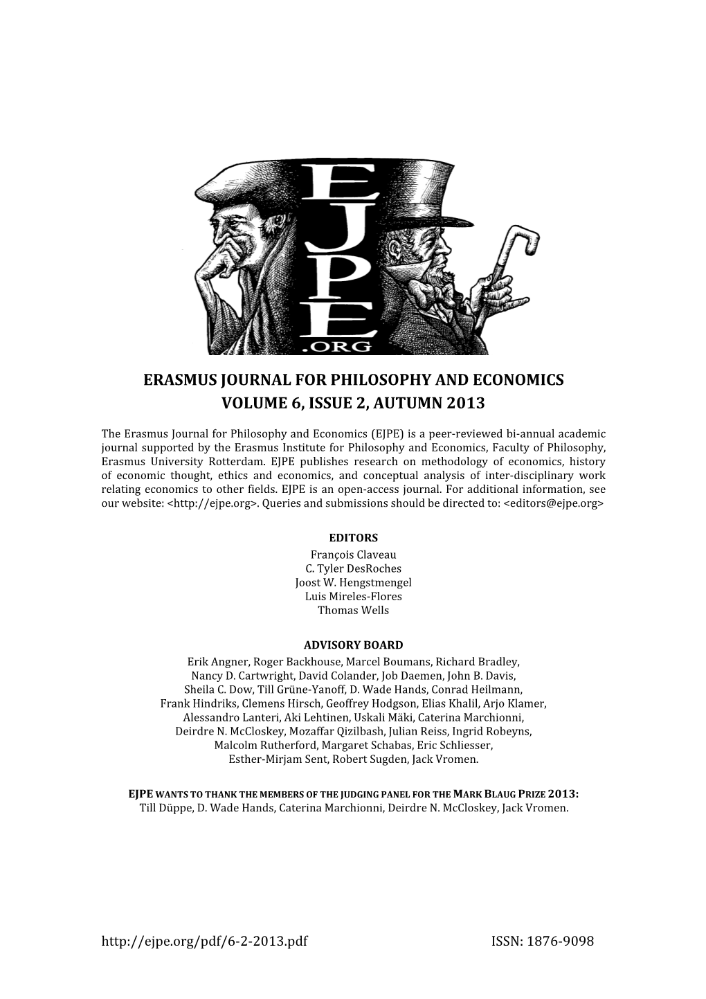 Erasmus Journal for Philosophy and Economics Volume 6, Issue 2, Autumn 2013