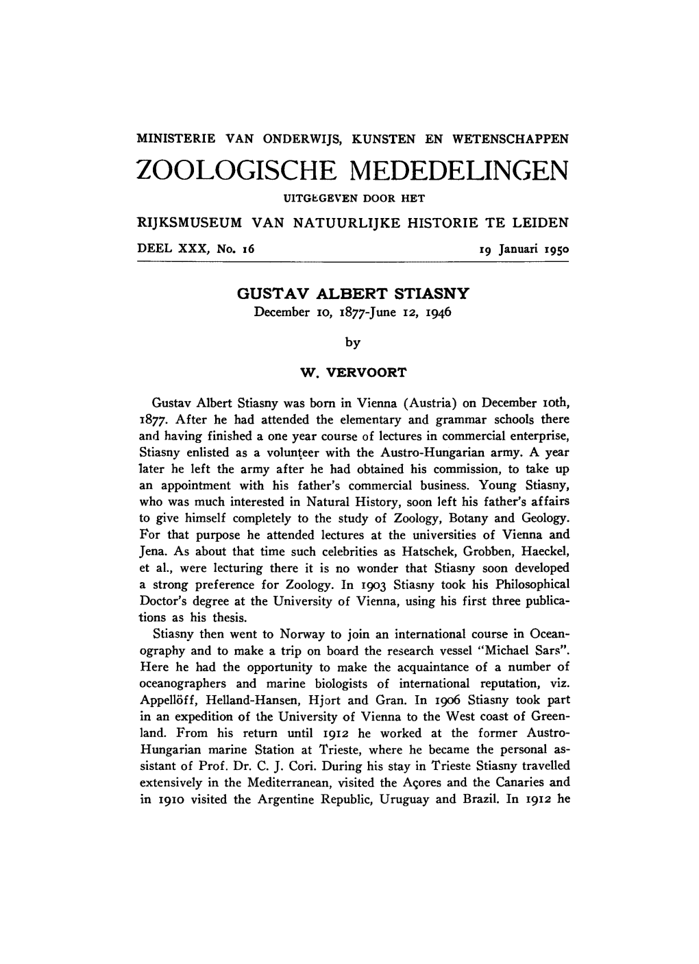 ZOOLOGISCHE MEDEDELINGEN Uitgfcgeven DOOR HET