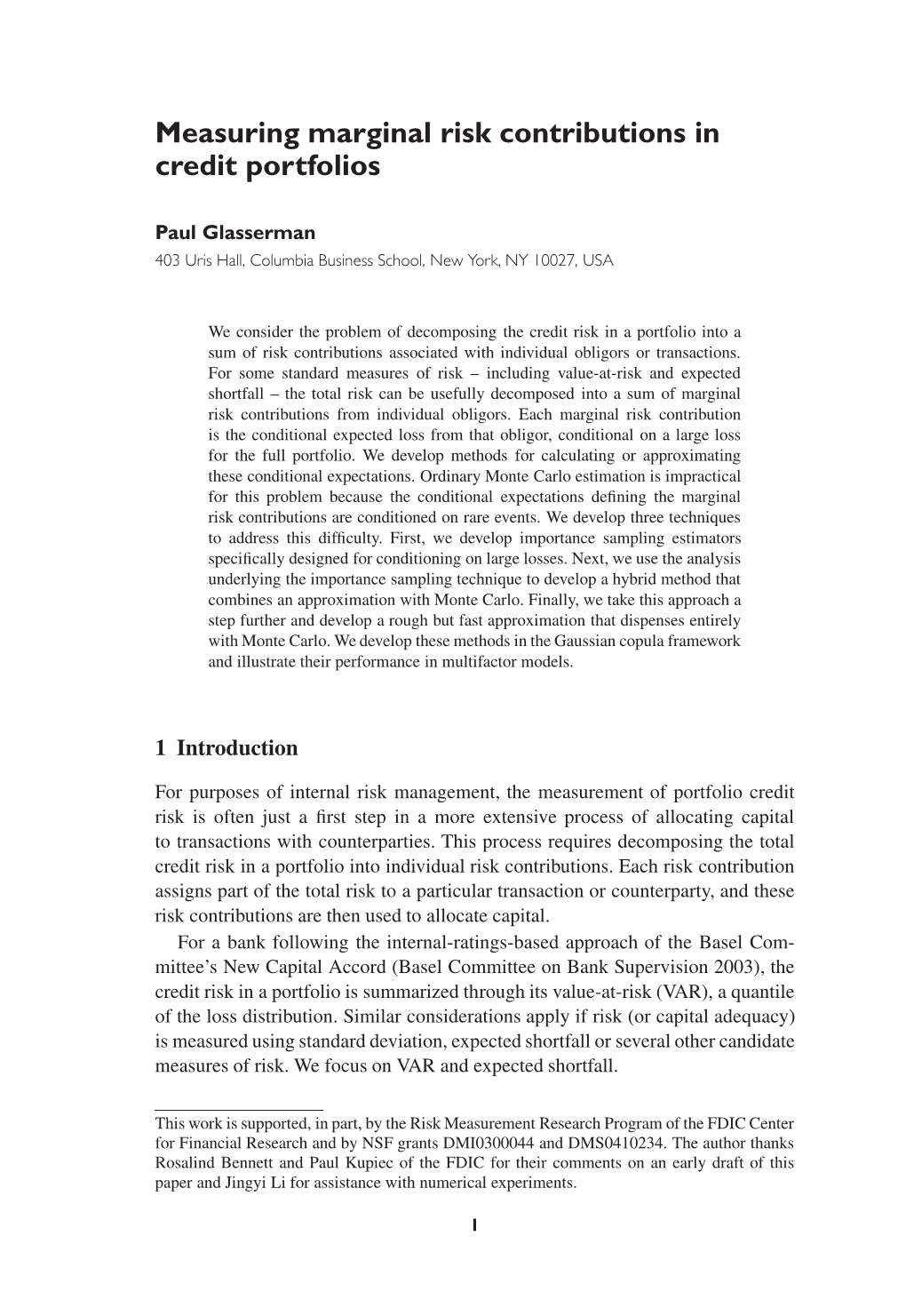 Measuring Marginal Risk Contributions in Credit Portfolios