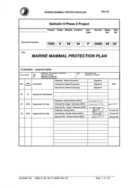 Draft Seic Marine Mammal Prot