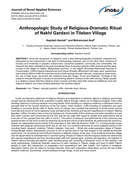 Anthropologic Study of Religious-Dramatic Ritual of Nakhl Gardani in Tileben Village