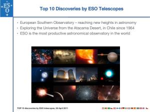 Top 10 Discoveries by ESO Telescopes