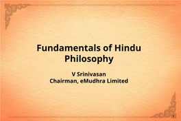 Fundamentals of Hindu Philosophy