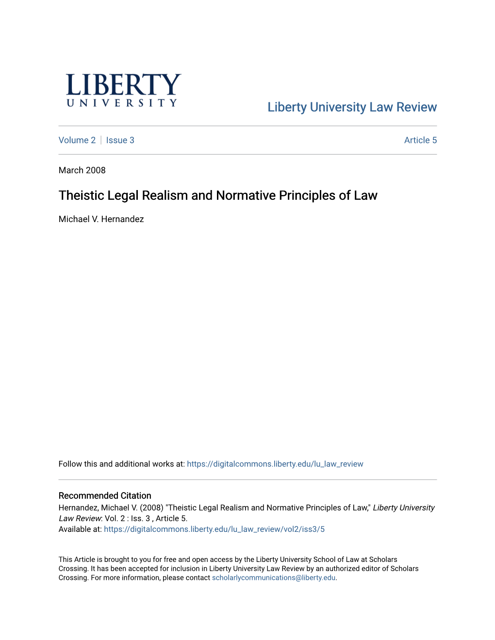 Theistic Legal Realism and Normative Principles of Law