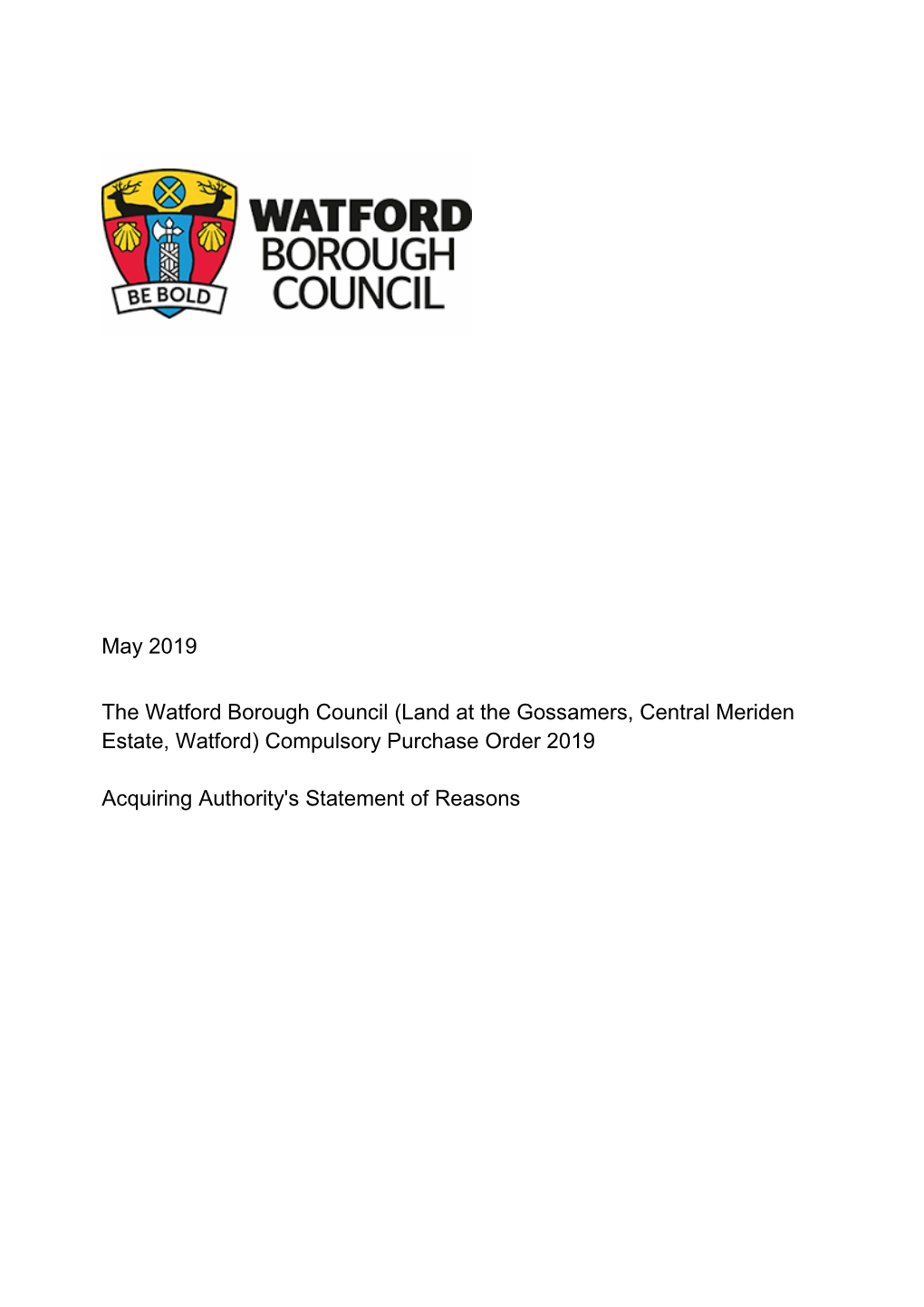 1.3 Meriden Estate CPO Statement of Reasons May 2019